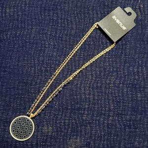 Avenue Double Chained Necklace - Blue & Gold